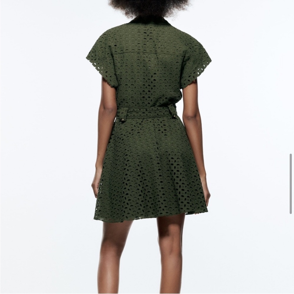 Zara Embroidered eyelet shirt dress size Xxlarge - Picture 6 of 12